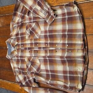 Carhartt Rugged Flex Relaxed Fit Lightweight Long-Sleeve Snap-Front Plaid Shirt